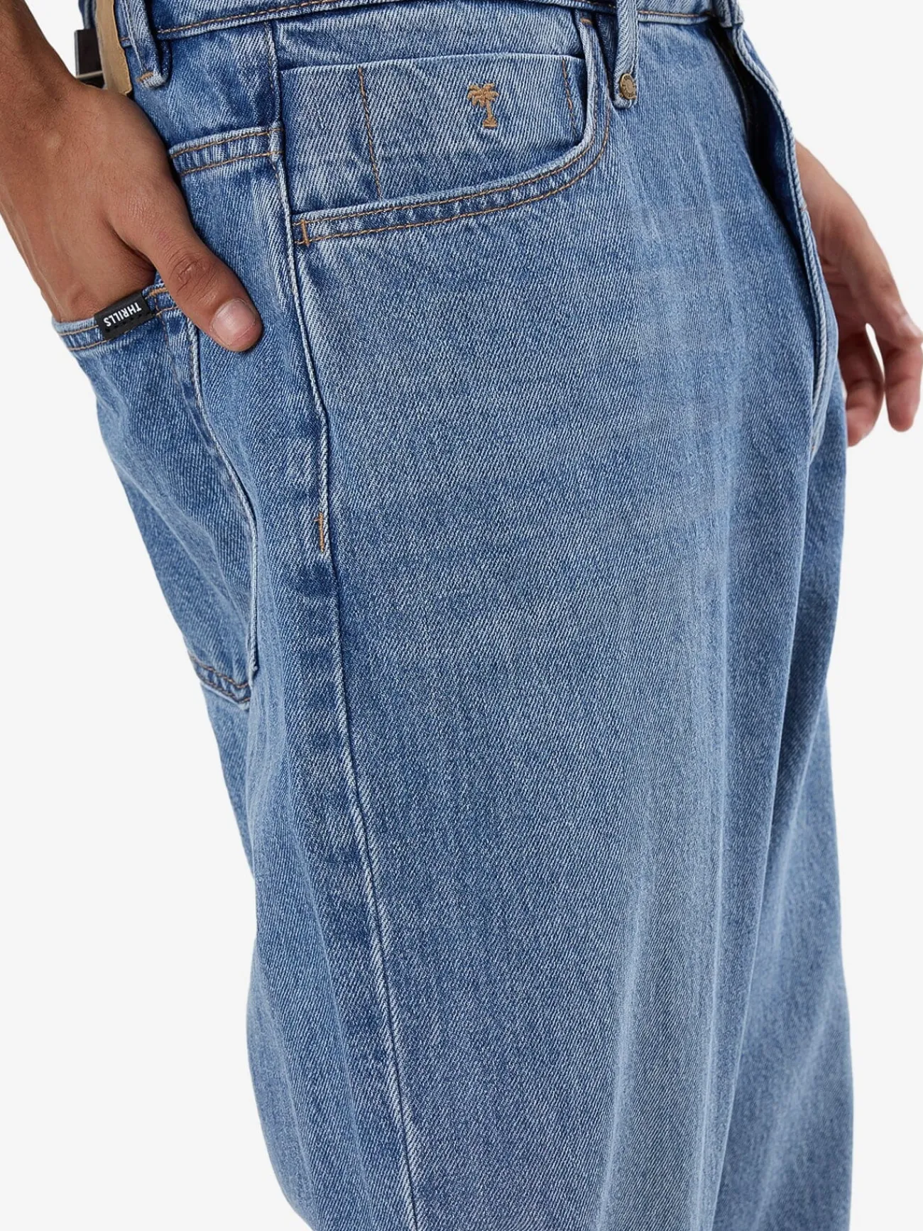 Hot Thrills Slacker Denim Jean - Dark Dust Blue DarkDustBlue