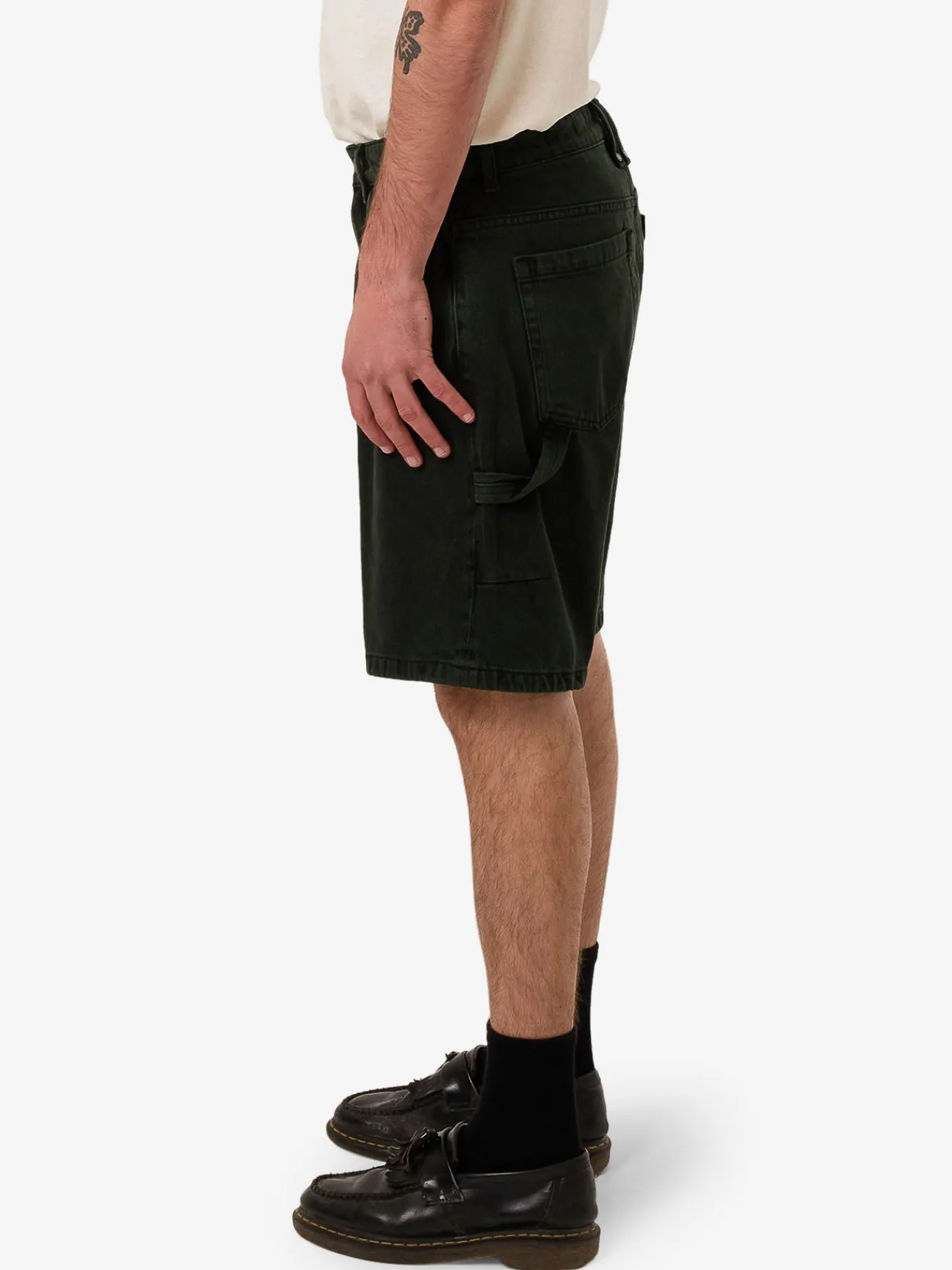 Sale Thrills Slacker Denim Short - Oil Green - Black
