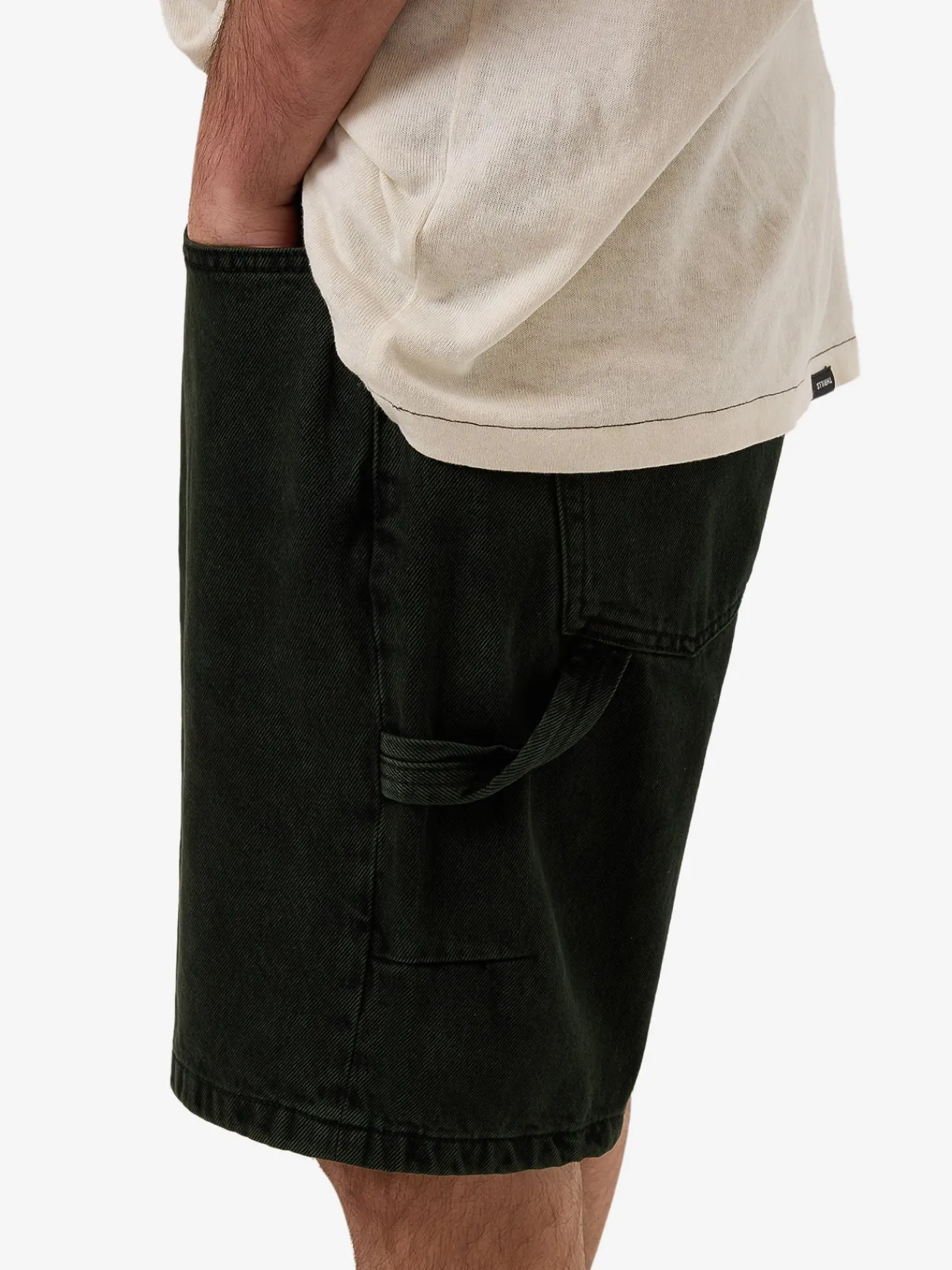 Sale Thrills Slacker Denim Short - Oil Green - Black