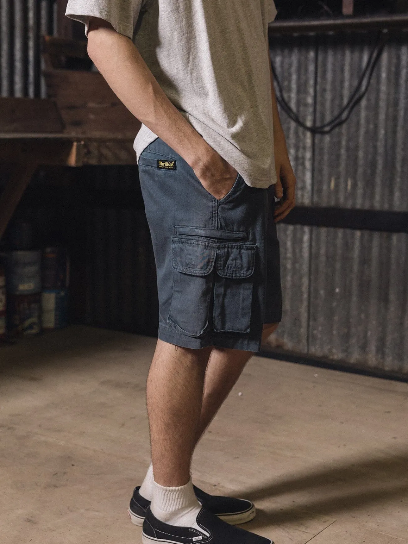 Discount Thrills Slacker Union Cargo Short - Dark Slate DarkSlate