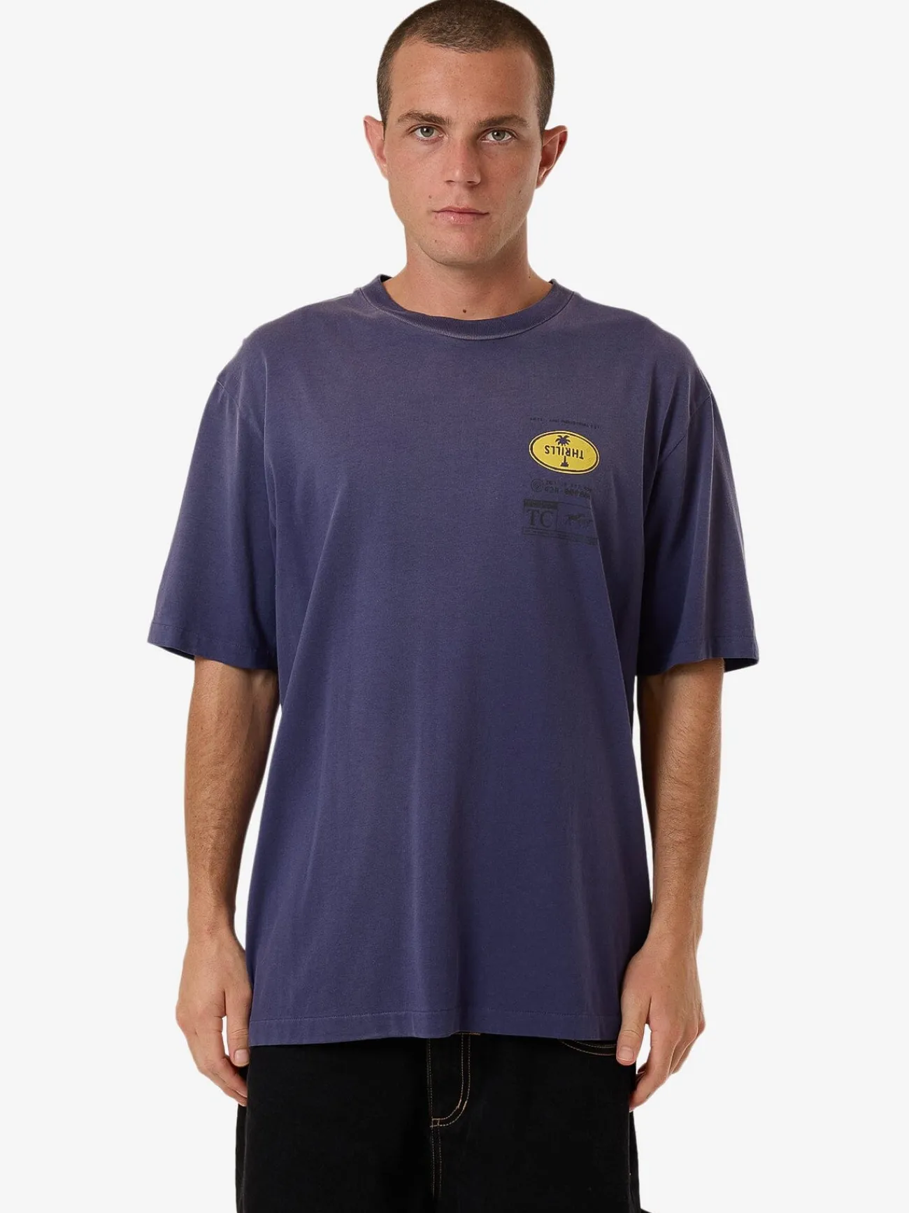 Sale Thrills Society Oversize Fit Tee - Crown Blue Fade CrownBlueFade