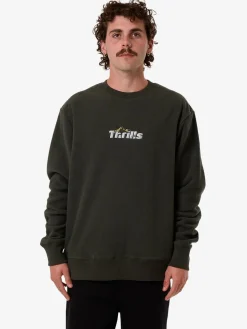 Clearance Thrills Solace Of Nature Oversize Polar Fleece Crew - Oil Green OilGreen