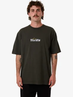 Hot Thrills Solace Of Nature Oversize Fit Tee - Oil Green OilGreen
