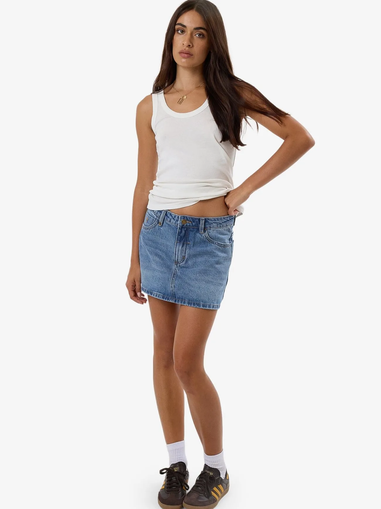 Discount Thrills Sophie Skirt - Dark Dust Blue DarkDustBlue