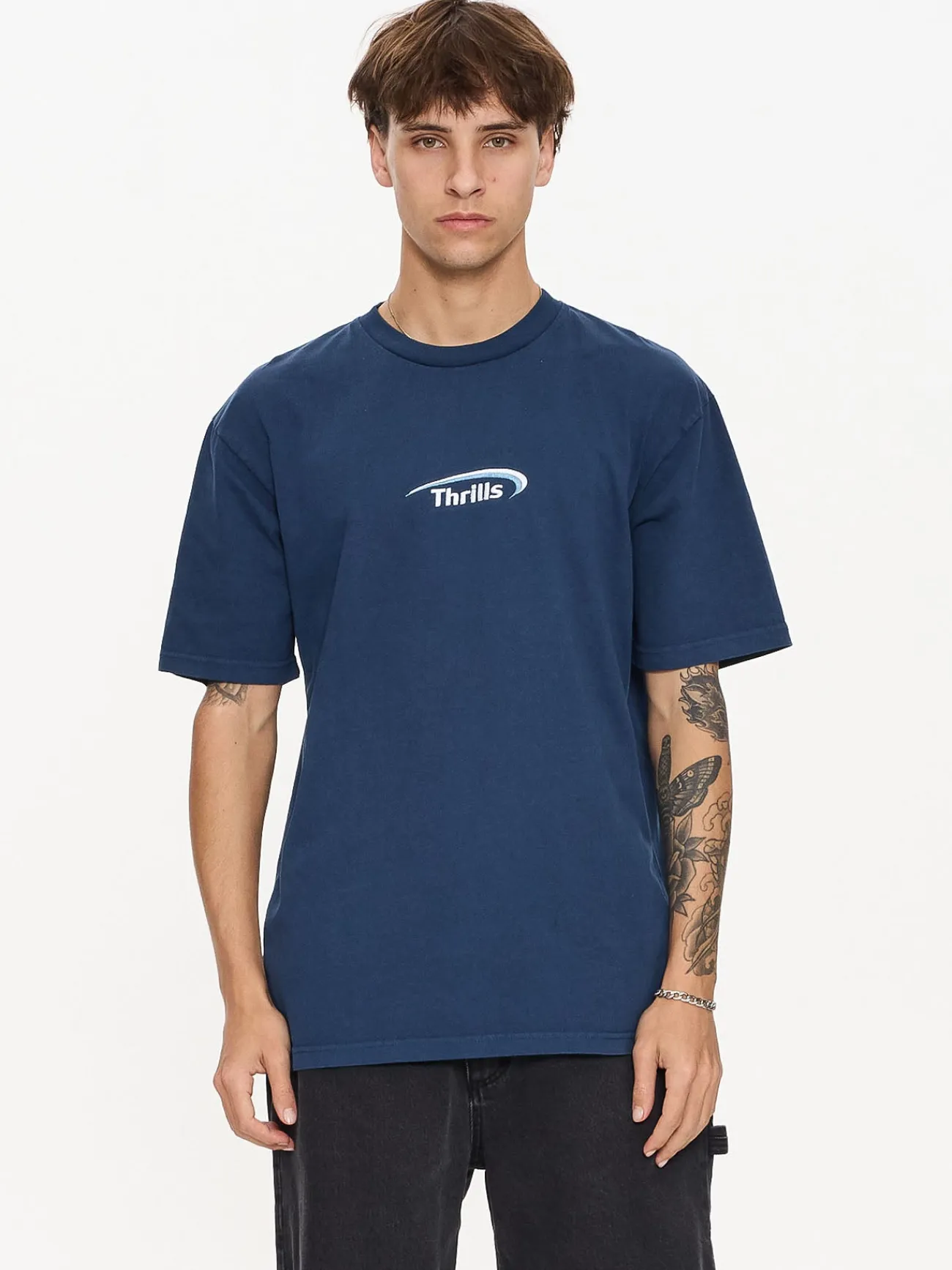 Online Thrills Sphere Embro Merch Fit Tee - Ensign Blue EnsignBlue
