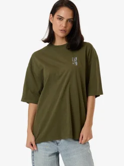 Hot Thrills Spirit Of Reality Oversized Tee - Burnt Olive BurntOlive