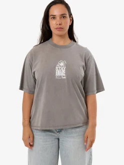Hot Thrills Stay Aware Square Tee - Washed Grey WashedGrey