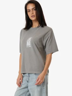 Hot Thrills Stay Aware Square Tee - Washed Grey WashedGrey