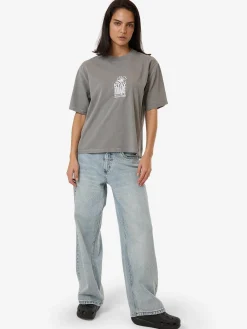 Hot Thrills Stay Aware Square Tee - Washed Grey WashedGrey