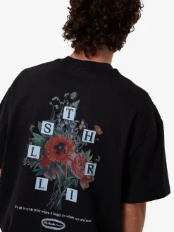 Discount Thrills Still Life Box Fit Oversize Tee - Anthracite