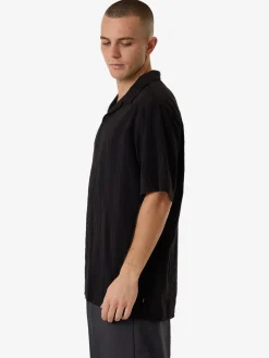New Thrills Swan Song Bowling Shirt - Black