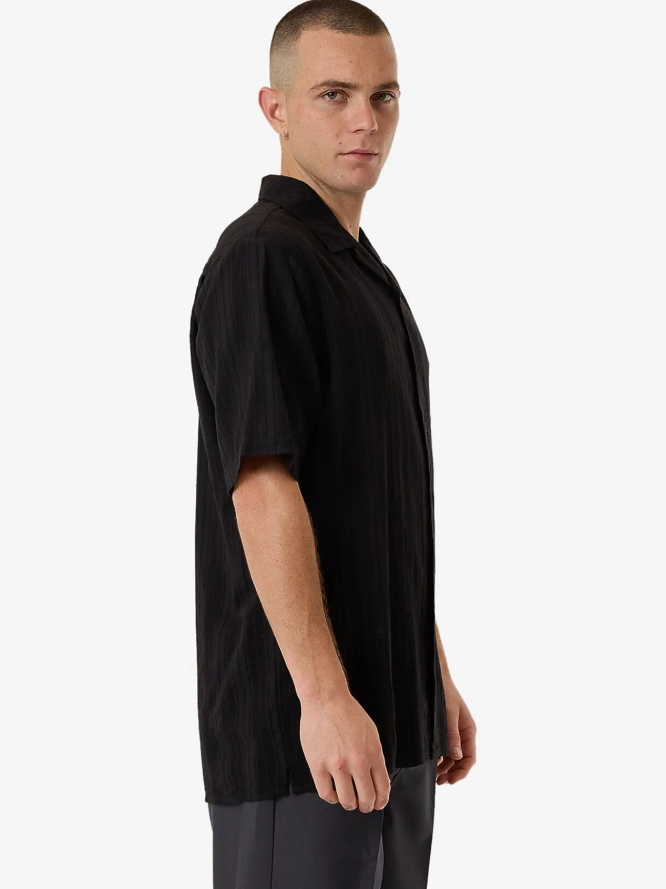 New Thrills Swan Song Bowling Shirt - Black