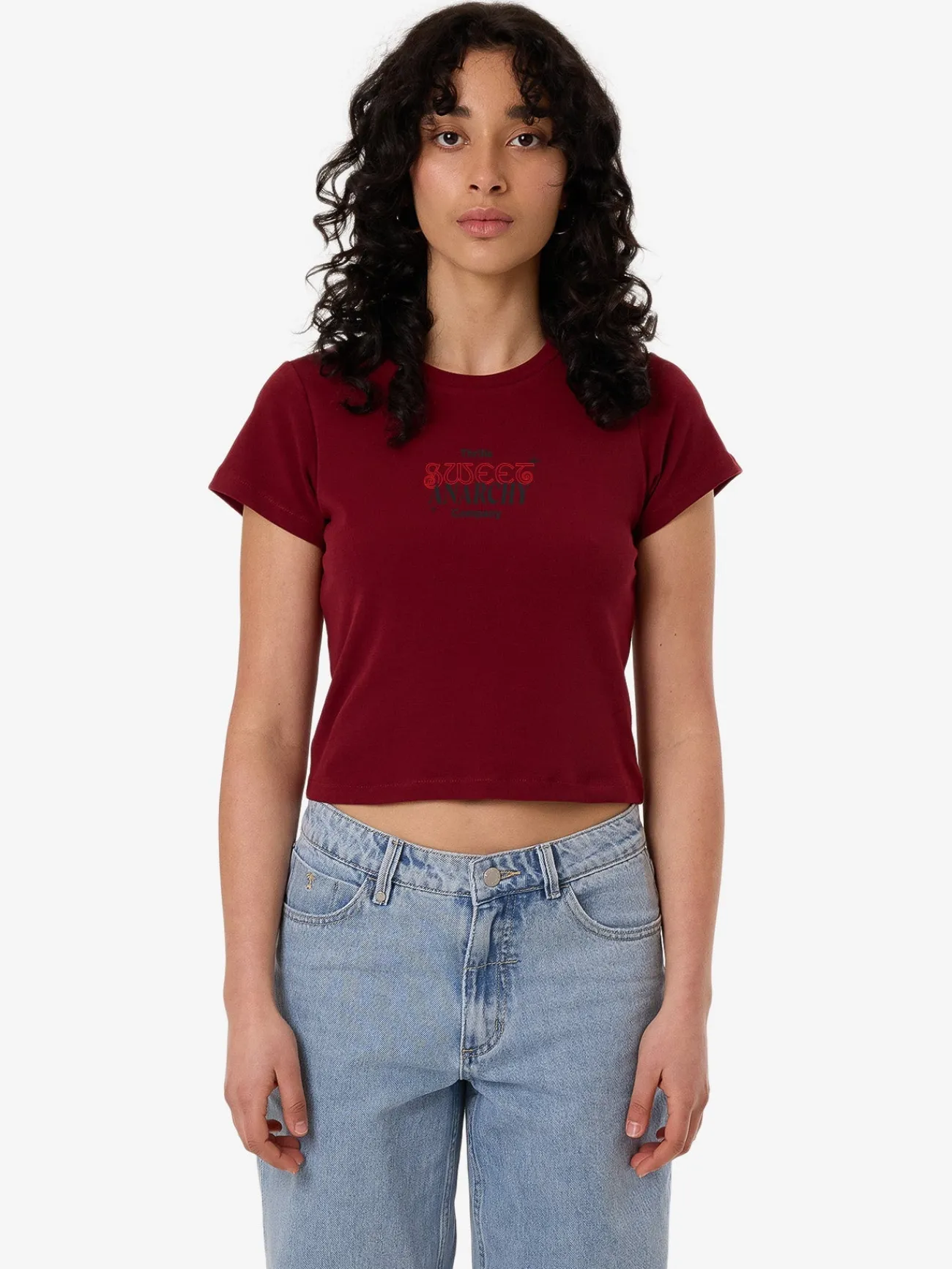 Fashion Thrills Sweet Anarchy Mini Tee - Cabernet