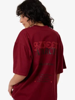 New Thrills Sweet Anarchy Oversized Tee - Cabernet