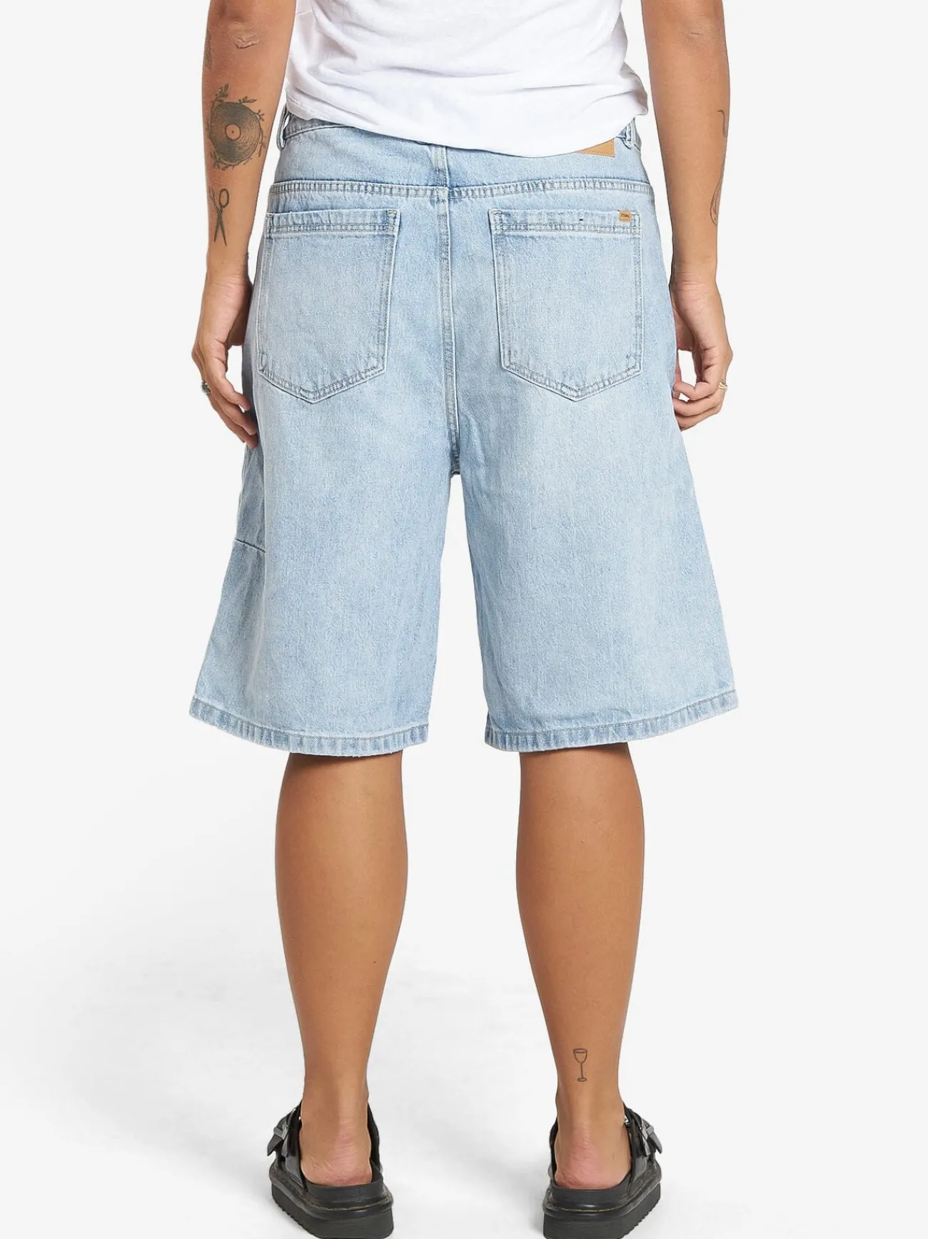 New Thrills Syd Baggy Denim Short - Ash blue Ashblue