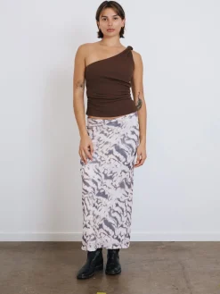 New Thrills Sylvie Gathered Skirt - Oatmeal