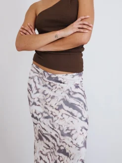New Thrills Sylvie Gathered Skirt - Oatmeal