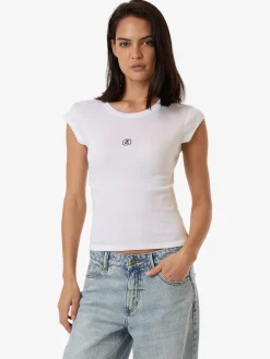 Hot Thrills TC Foundation Cap Sleeve Tee - White