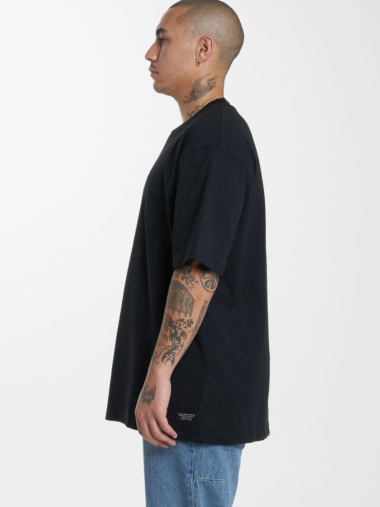 Online Thrills Military Oversize Fit Tee - Black