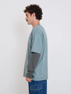 Hot Thrills Military Oversize Fit Tee - Stormy Sea StormySea