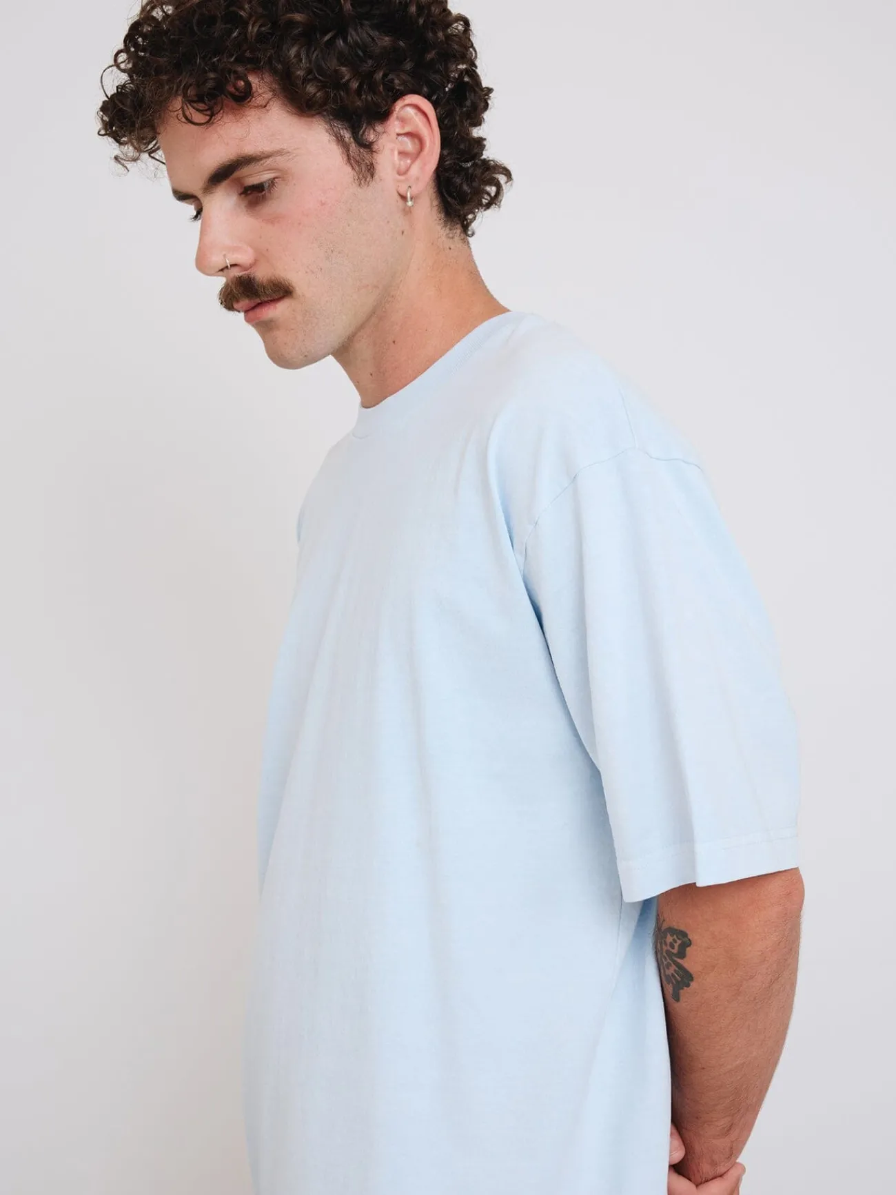 Online Thrills Military Oversize Fit Tee - Baby Blue BabyBlue