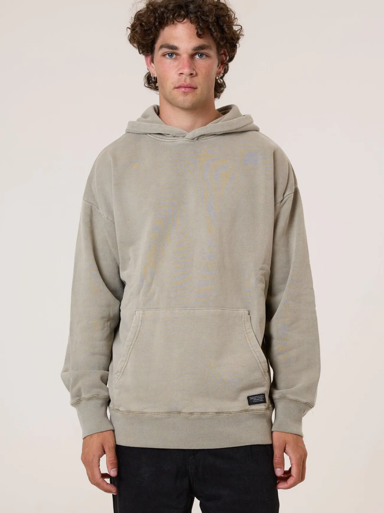 Hot Thrills Military Slouch Pull On Hood - Aluminium