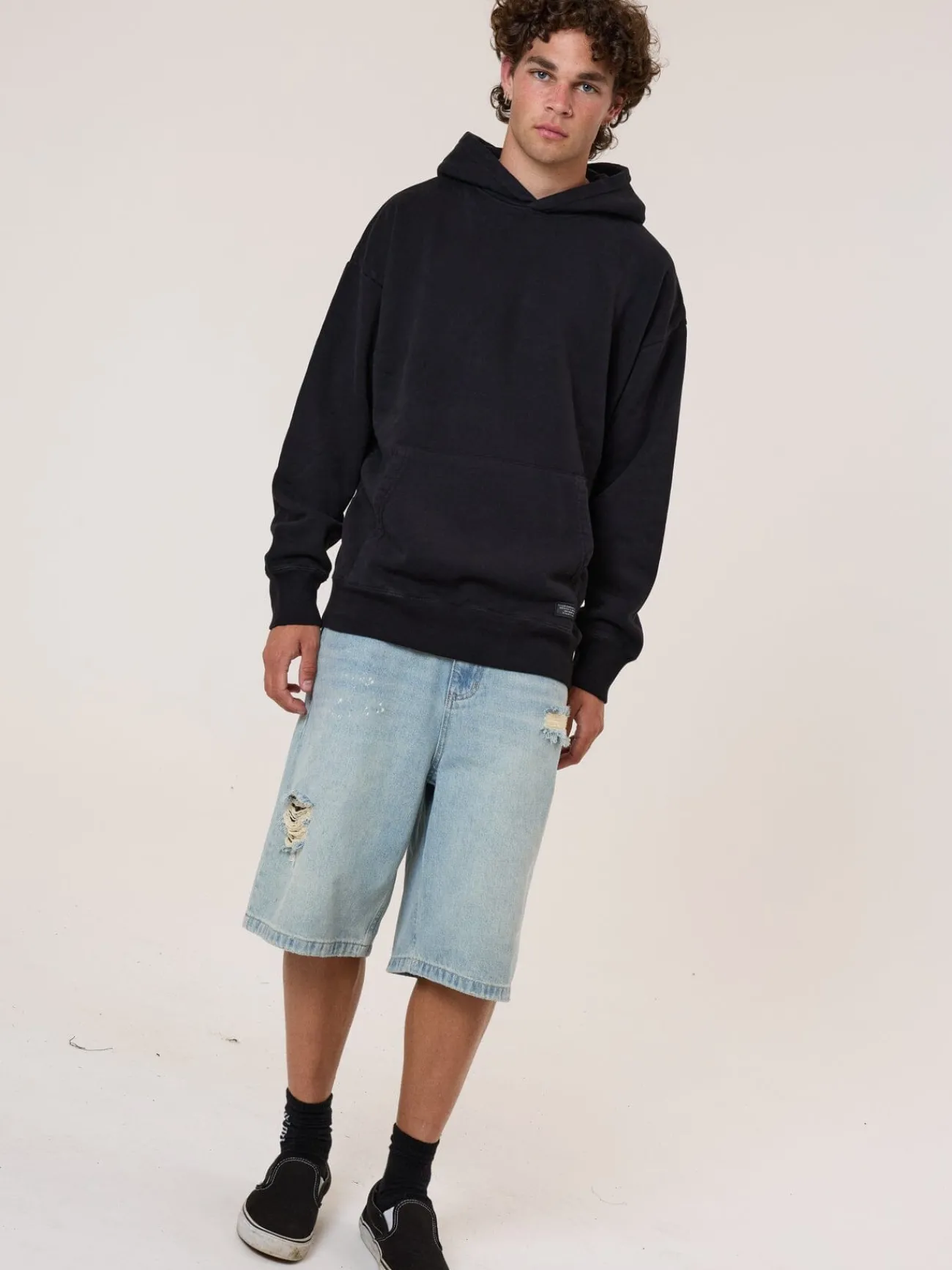 Discount Thrills Military Slouch Pull On Hood - Black