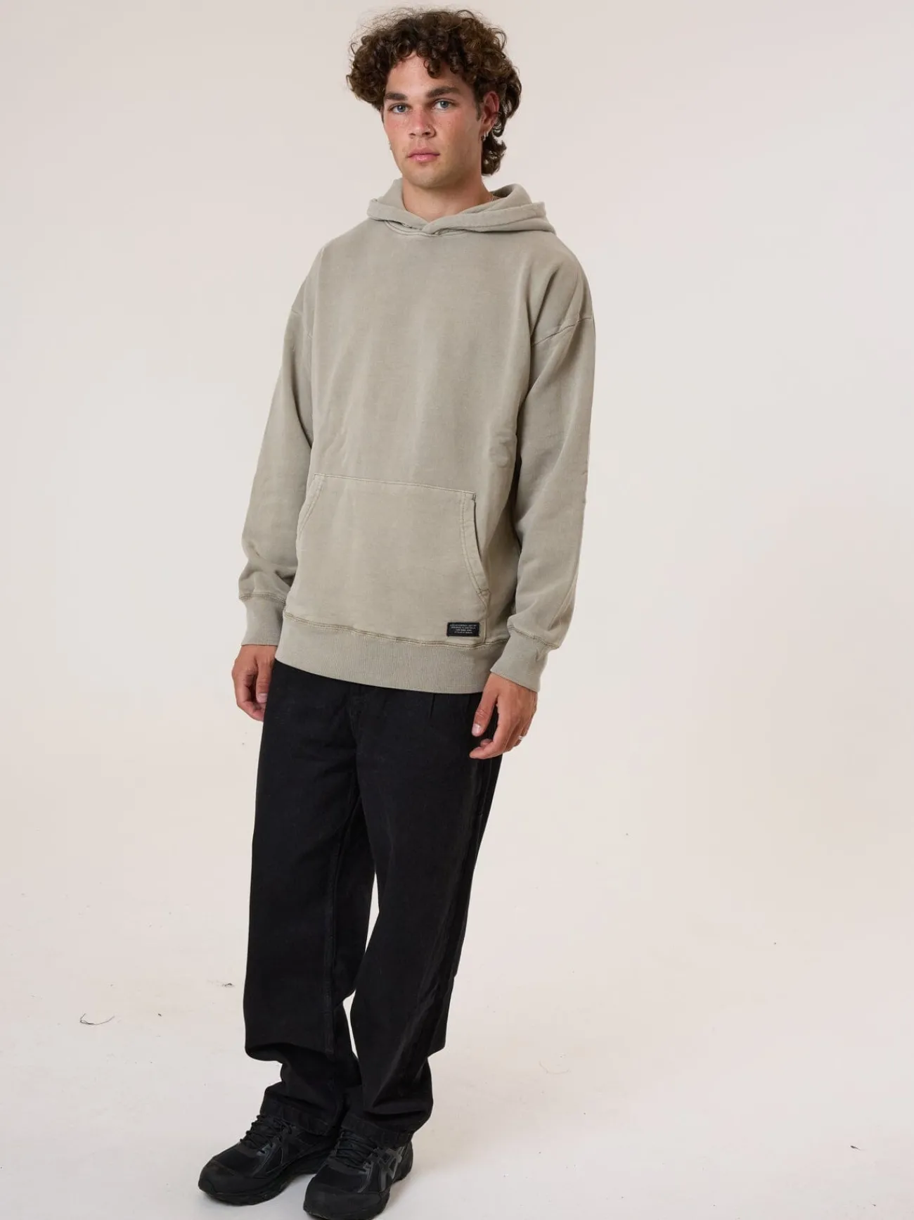 Hot Thrills Military Slouch Pull On Hood - Aluminium