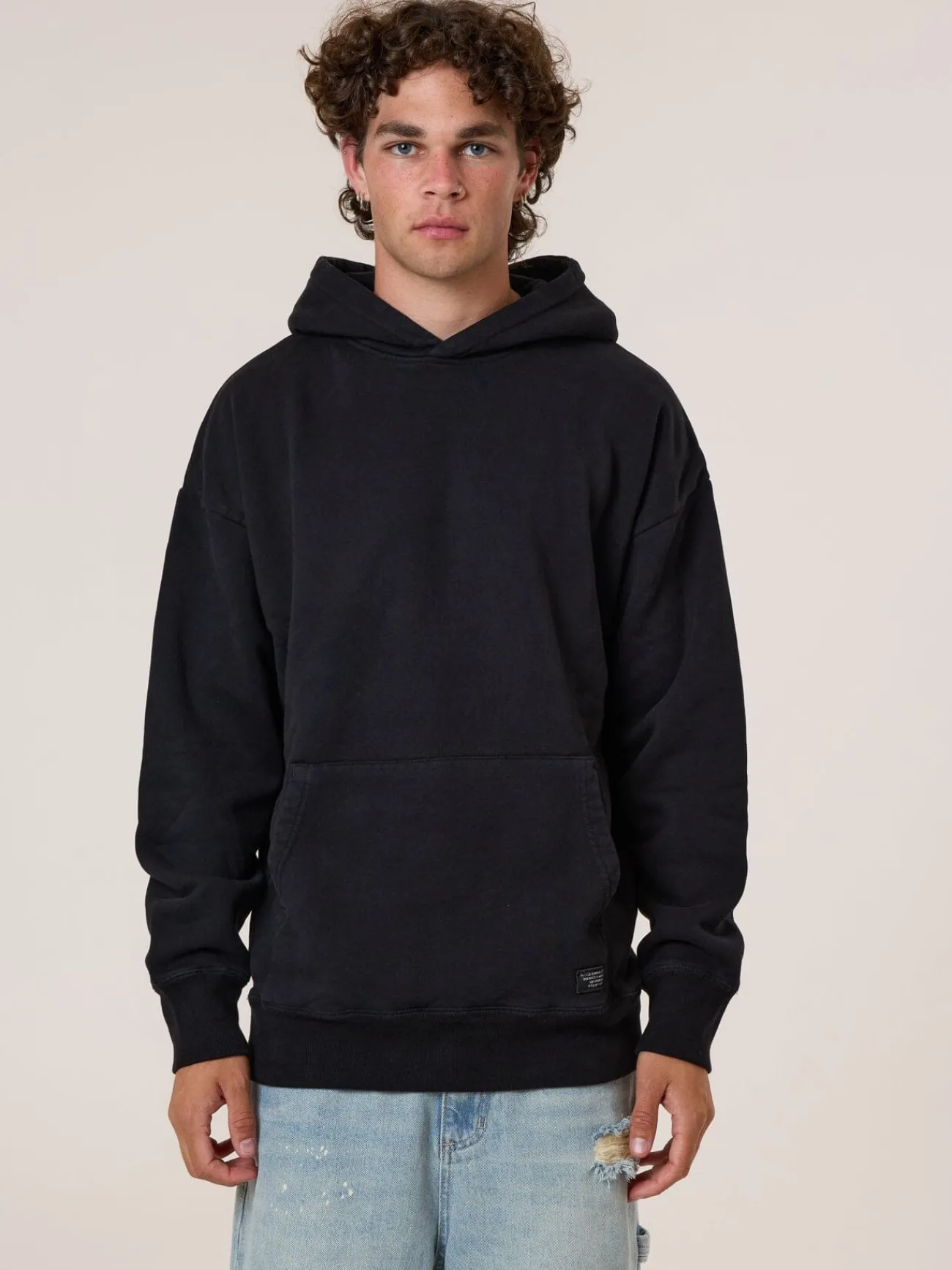 Discount Thrills Military Slouch Pull On Hood - Black