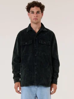 New Thrills Reality Long Overshirt - Black - Turkish Coffee TurkishCoffee