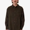 Fashion Thrills Union Cord Check Long Sleeve Shirt - Falcon