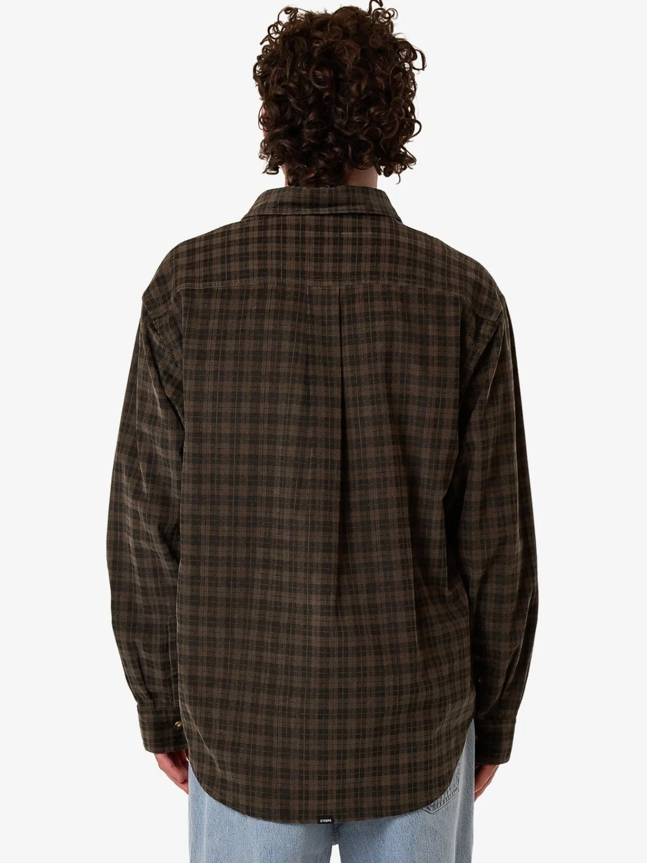 Fashion Thrills Union Cord Check Long Sleeve Shirt - Falcon