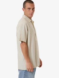 Best Thrills Union Short Sleeve Stripe Work Shirt - Grape Leaf GrapeLeaf