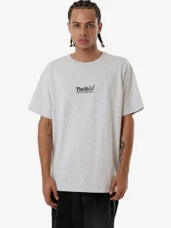 Discount Thrills Workwear Embro Merch Fit Tee - White Marle WhiteMarle