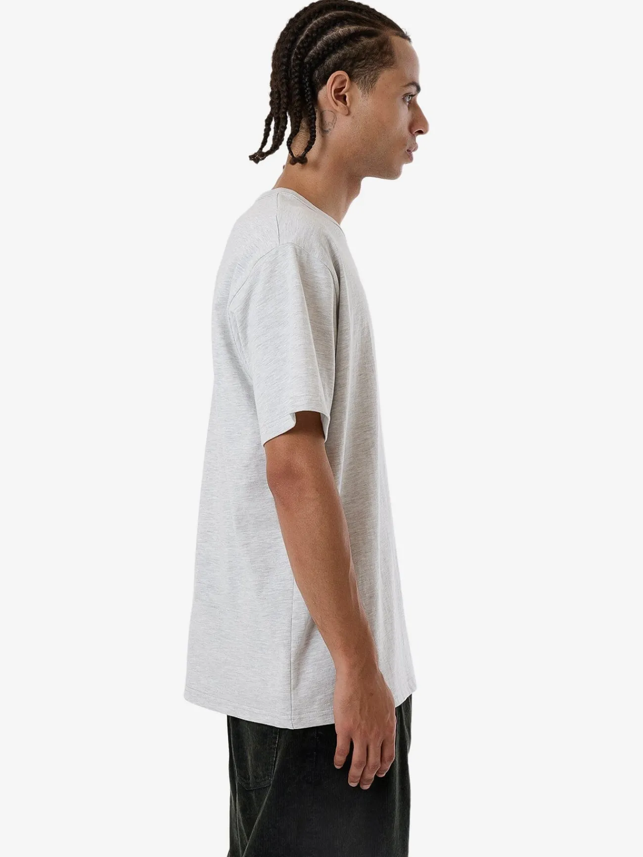 Discount Thrills Workwear Embro Merch Fit Tee - White Marle WhiteMarle