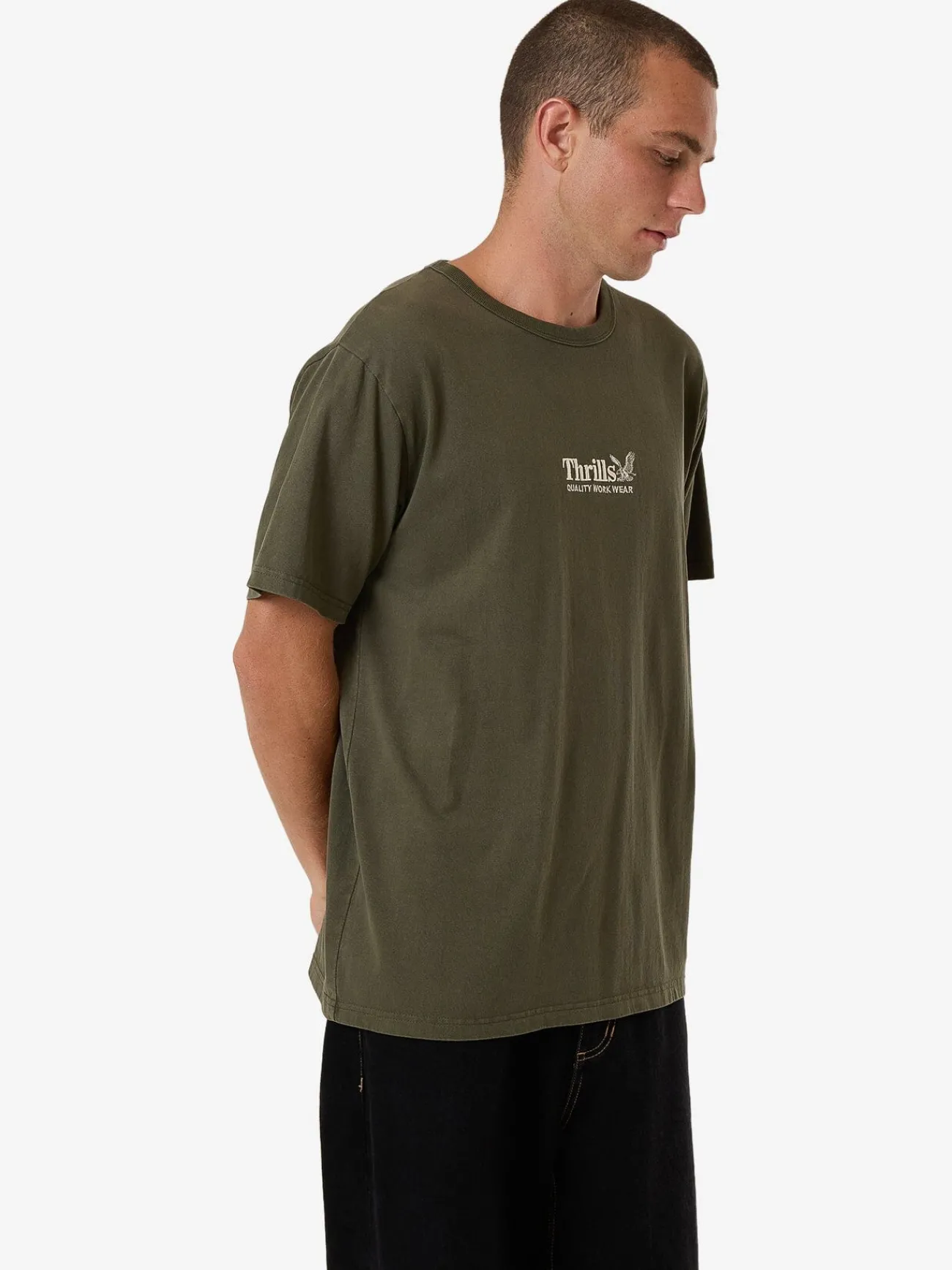 Sale Thrills Workwear Embro Merch Fit Tee - Grape Leaf GrapeLeaf
