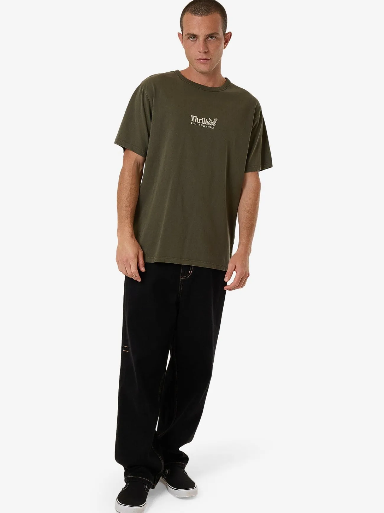 Sale Thrills Workwear Embro Merch Fit Tee - Grape Leaf GrapeLeaf