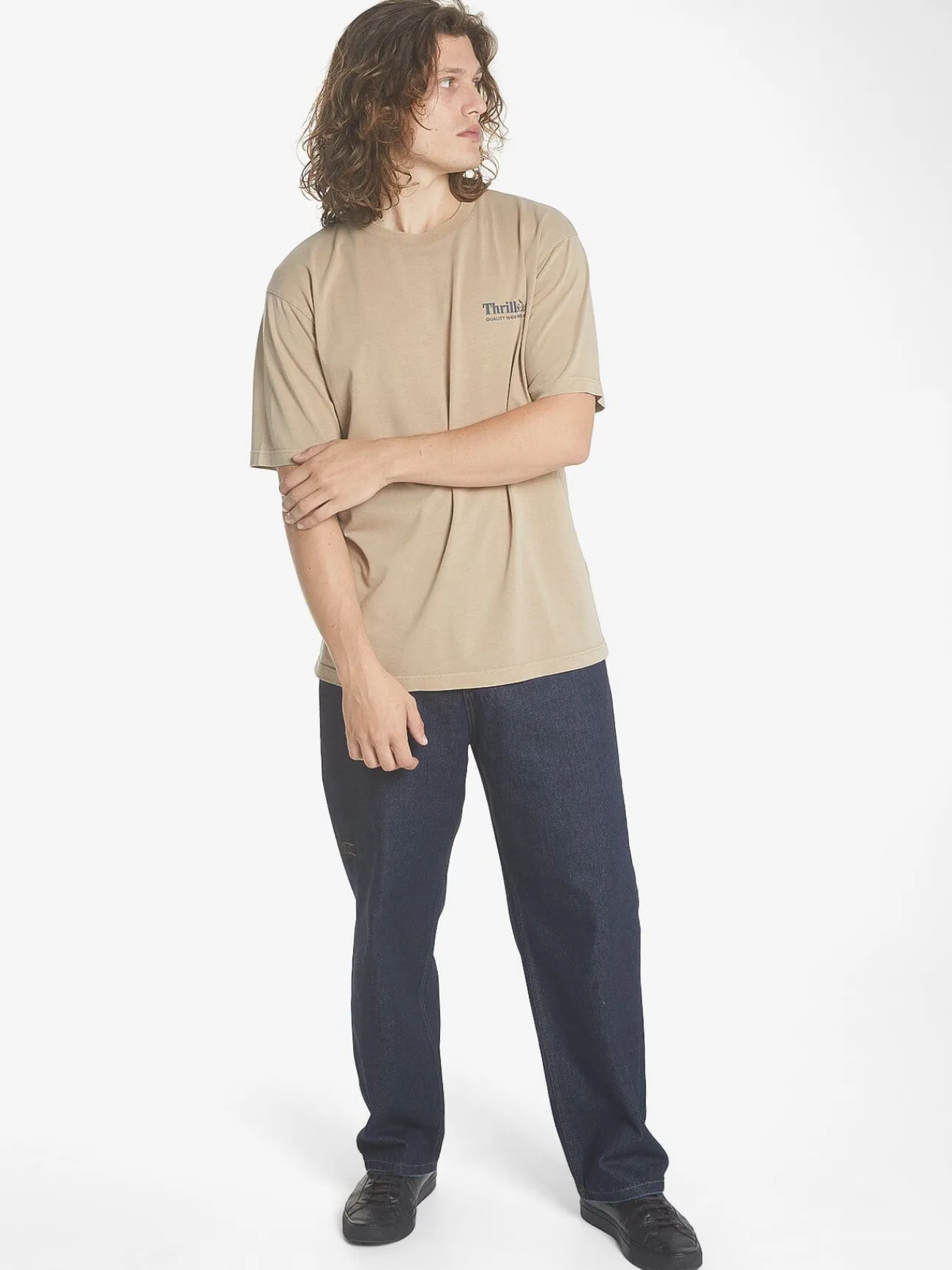 Online Thrills Workwear Oversize Fit Tee - Sand
