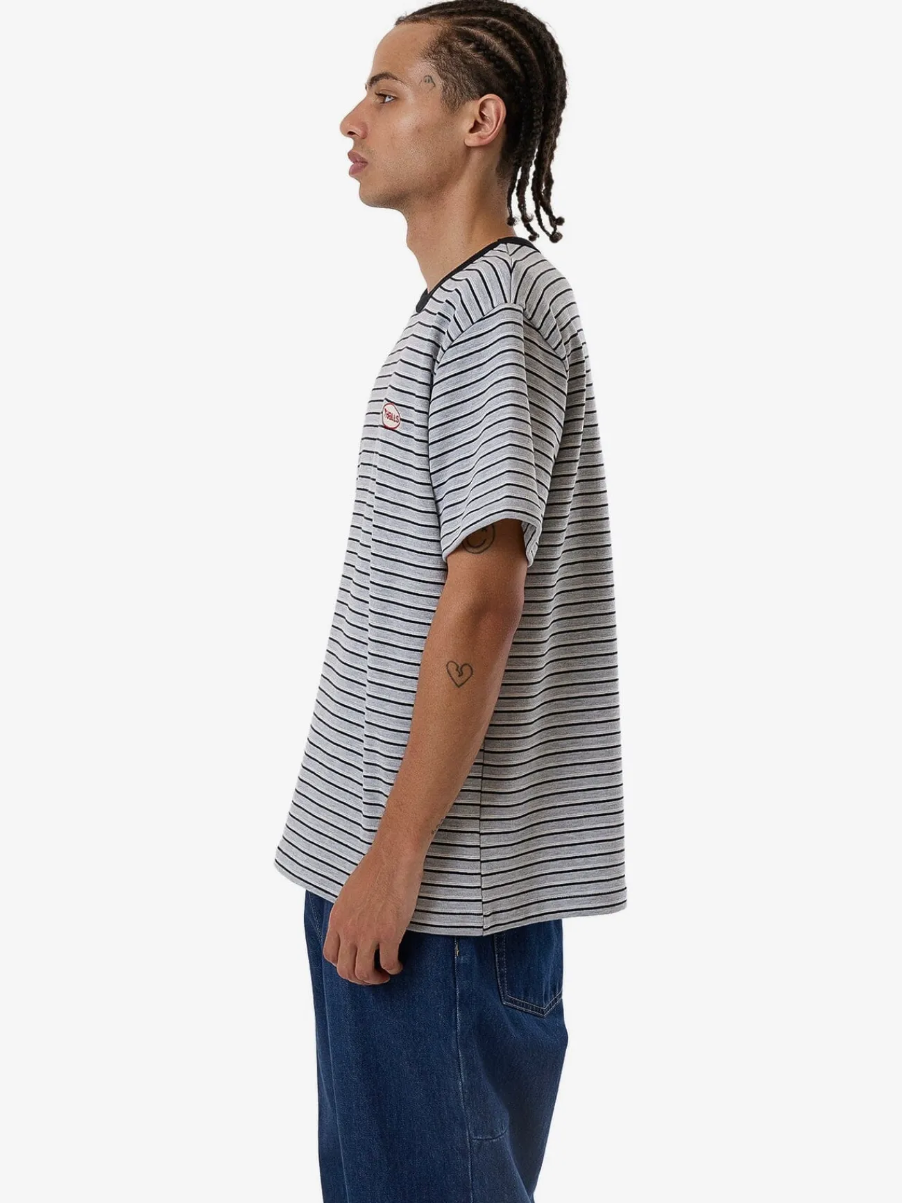 Fashion Thrills Tribute To Chaos Stripe Merch Fit Tee - Black