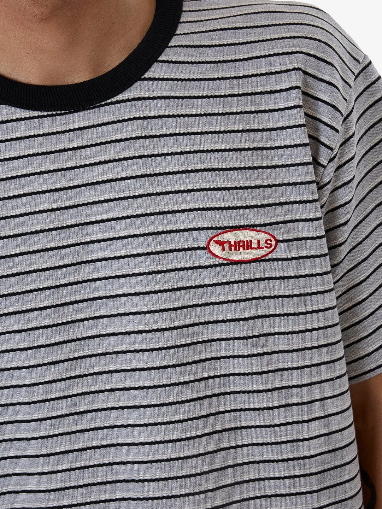 Fashion Thrills Tribute To Chaos Stripe Merch Fit Tee - Black