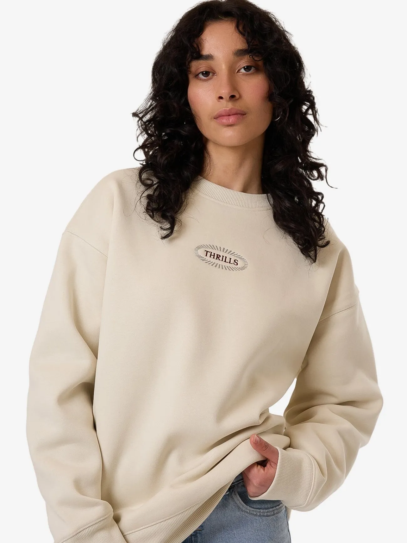 Outlet Thrills Vanished Slouch Crew - Heritage White HeritageWhite