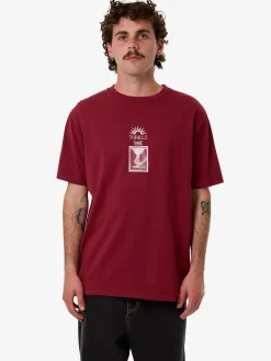 Hot Thrills Walks Of Life Merch Fit Tee - Cabernet
