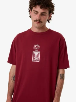 Hot Thrills Walks Of Life Merch Fit Tee - Cabernet