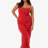 Outlet Thrills Zinnia Bias Dress - Flame Red FlameRed
