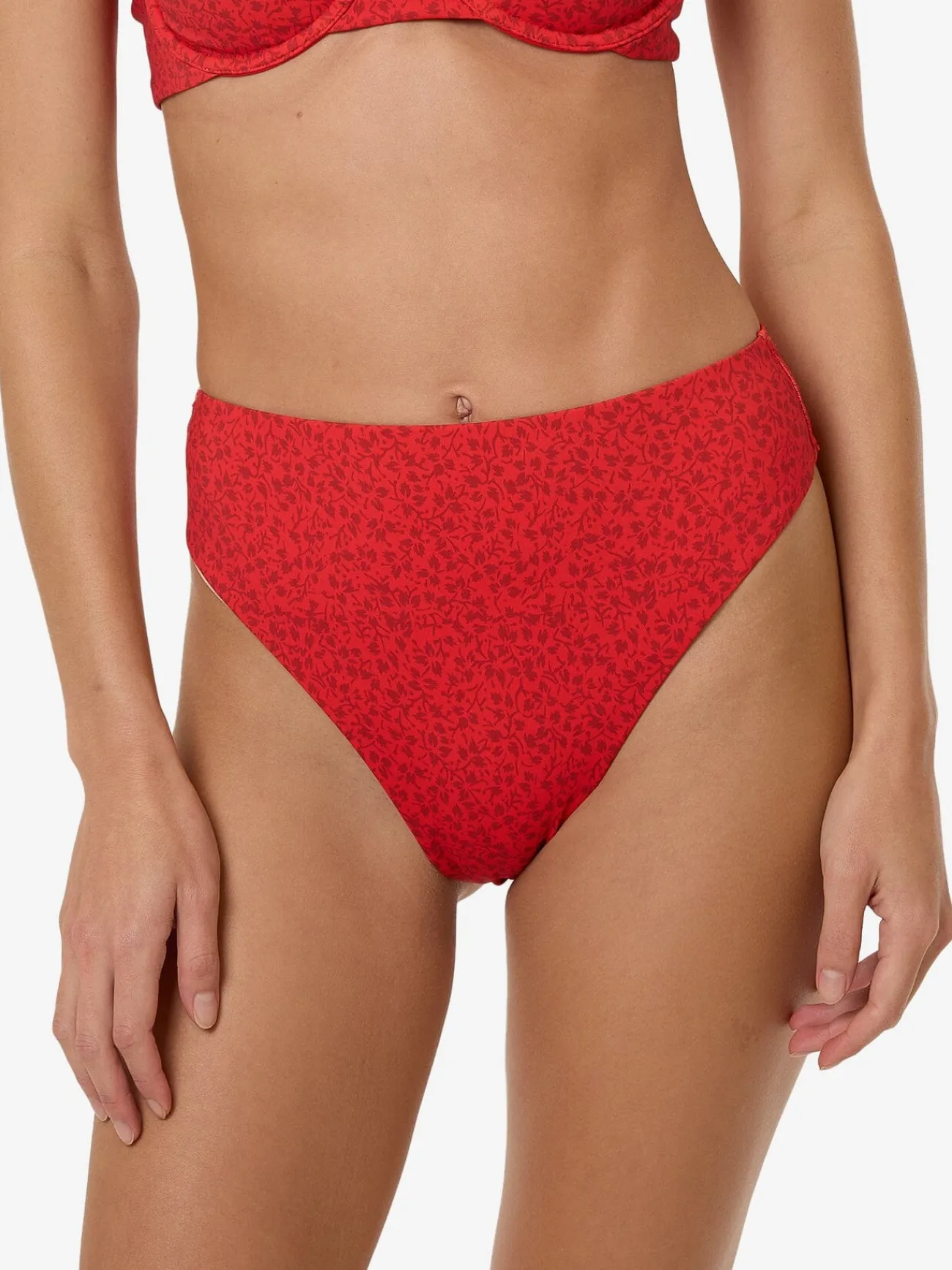 Outlet Thrills Zinnia 90S High Cut Bikini Bottom - Flame Red FlameRed