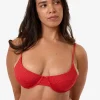 Discount Thrills Zinnia Underwire Bikini Top - Flame Red FlameRed